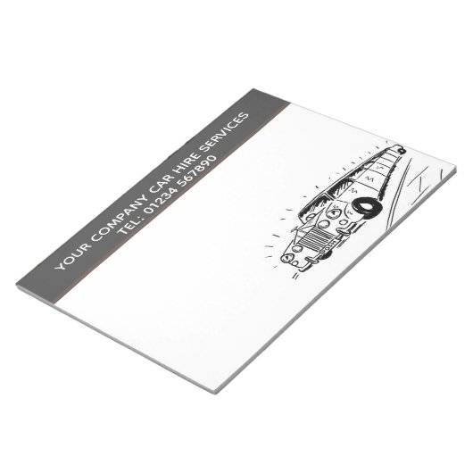 Limousine Autovermietung Service Cartoon für indiv Notizblock (angewinkelt)