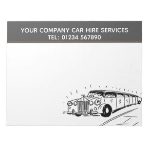 Limousine Autovermietung Service Cartoon für indiv Notizblock