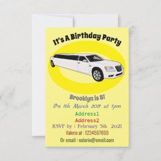 Limousine-Cartoon-Abbildung Einladung
