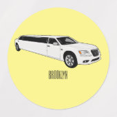 Limousine-Cartoon-Abbildung Etiketten (Design 2)