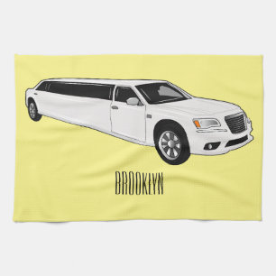 Limousine-Cartoon-Abbildung Geschirrtuch