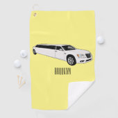 Limousine-Cartoon-Abbildung Golfhandtuch (Insitu)
