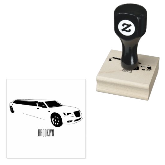 Limousine-Cartoon-Abbildung Gummistempel (Stempel)