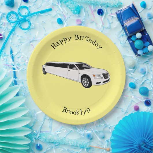 Limousine-Cartoon-Abbildung Pappteller (Party)