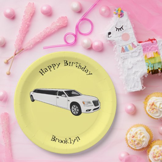 Limousine-Cartoon-Abbildung Pappteller (Party)