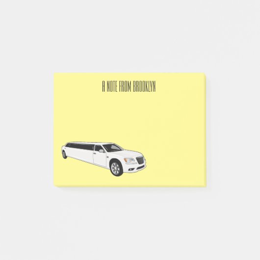 Limousine-Cartoon-Abbildung Post-it Klebezettel (Vorderseite)