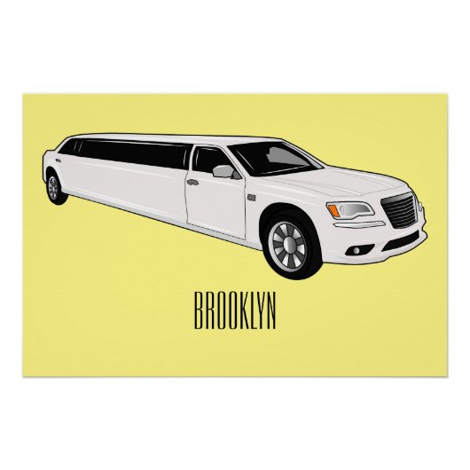 Limousine-Cartoon-Abbildung Poster (Vorderseite)