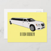 Limousine-Cartoon-Abbildung Postkarte (Vorne/Hinten)