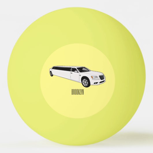Limousine-Cartoon-Abbildung Tischtennisball (Vorderseite)