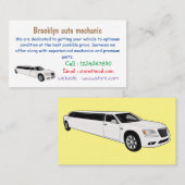 Limousine-Cartoon-Abbildung Visitenkarte (Vorne/Hinten)