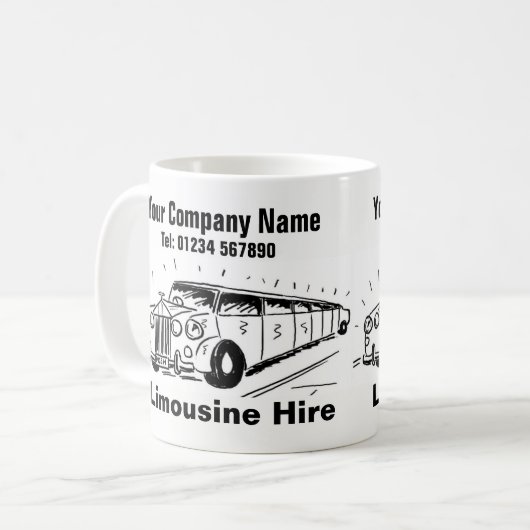 Limousine Hire Cartoon Kaffeetasse (Vorderseite Links)
