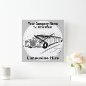 Limousine Hire Cartoon Quadratische Wanduhr (Zuhause)