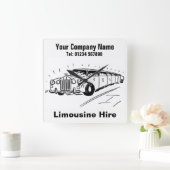 Limousine Hire Cartoon Quadratische Wanduhr (Zuhause)