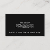 Limousine Limo Car Services Fahrerkarte Visitenkarte (Rückseite)