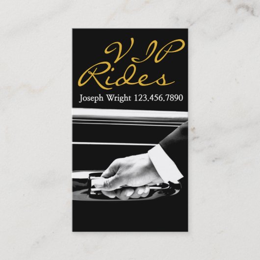 Limousine Limo Car Services Fahrerkarte Visitenkarte (Vorderseite)