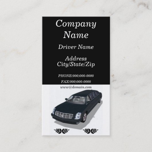 Limousine Limo Service Business Cards Visitenkarte (Vorderseite)