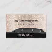 Limousine Luxus Limo & Auto Service Gold Glitzer Visitenkarte (Vorderseite)