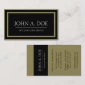 Limousine Schwarz/Antiquitätengold Grenze Visitenkarte (Vorne/Hinten)