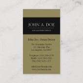 Limousine Schwarz/Antiquitätengold Grenze Visitenkarte (Rückseite)