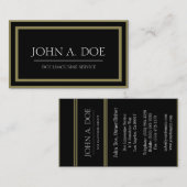 Limousine Schwarz Zurück/Antiquitätengoldene Grenz Visitenkarte (Vorne/Hinten)