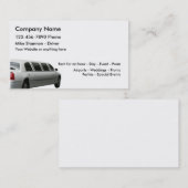 Limousinen-Miete und Fahrer-Service Visitenkarte (Vorne/Hinten)