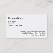 Limousinen-MietVisitenkarten Visitenkarte (Rückseite)