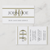 Limousinen-Service-Weiß/Goldstreifen Visitenkarte (Vorne/Hinten)