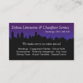 Limousinen-und Fahrer-Service Visitenkarte (Rückseite)