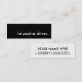 Limousinentreiber. Mini Visitenkarte (Vorne/Hinten)