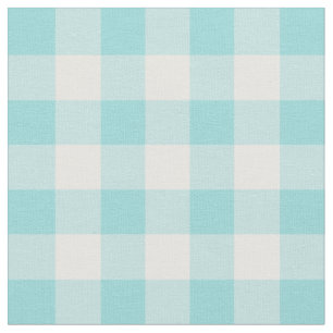 Limpet-Muschel-Aqua u. weißer Gingham-Karo Stoff