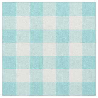 Limpet-Muschel-Aqua u. weißer Gingham-Karo Stoff
