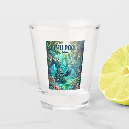 Limu Pools Niue Schnapsglas (Vorderseite)