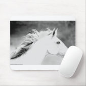 LIN26BW Mähne im Wind.tif Mousepad (Mit Mouse)