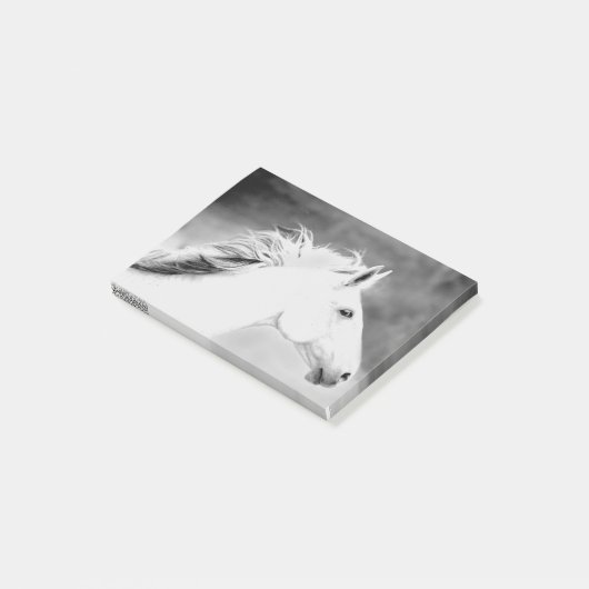 LIN26BW Mähne im Wind.tif Post-it Klebezettel (angewinkelt)