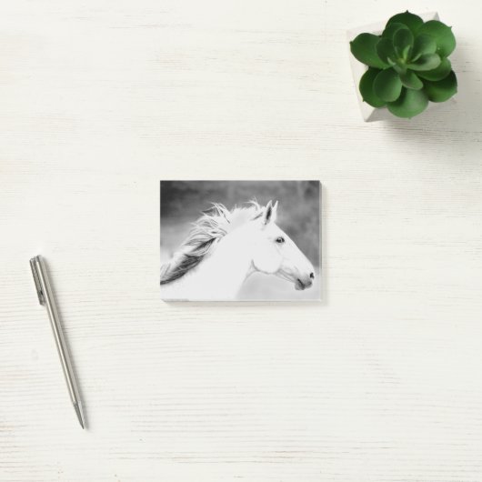 LIN26BW Mähne im Wind.tif Post-it Klebezettel (Büro)