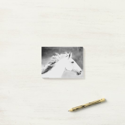 LIN26BW Mähne im Wind.tif Post-it Klebezettel (Auf Schreibtisch)