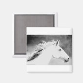 LIN26BW Mane in the Wind.tif Magnet (Vorderseite/Rückseite)