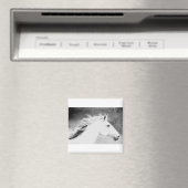 LIN26BW Mane in the Wind.tif Magnet (In Situ (Geschirrspüler))