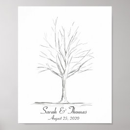Lin Art Zeichnend Fingerprint Tree Poster
