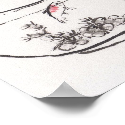 Lin Lis Art Print: Katze und Godfish Poster (Ecke)