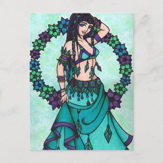 Lina Blume Goddess Belly Dancer Art Postkarte (Vorderseite)