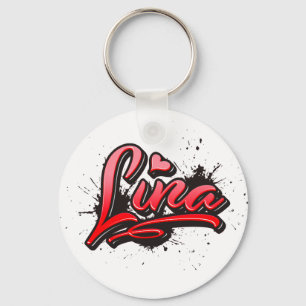 Lina Heart Splash Graffiti Schlüsselanhänger