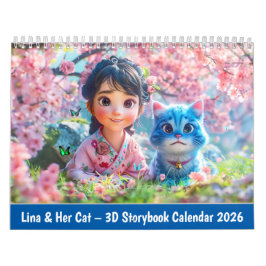 Lina & Her Cat – 3D Storybook Calendar 2026 Kalender