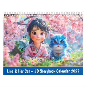 Lina & ihre Katze – 3D-Geschichtenbuch-Kalender 20 Kalender