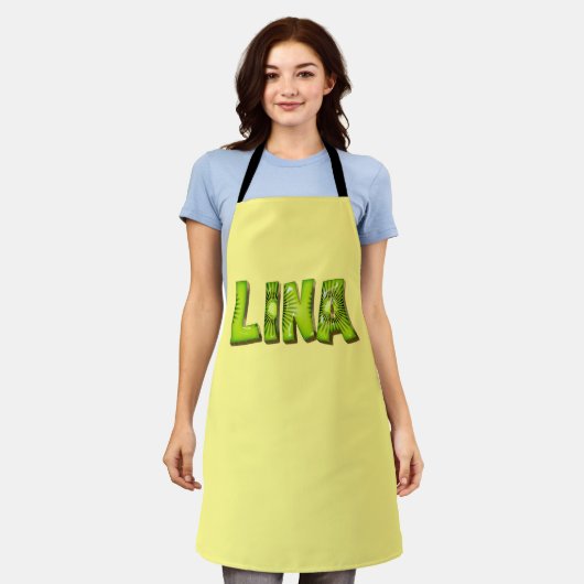 Lina Name Kiwi Design Küchenschürze Schürze (Getragen)