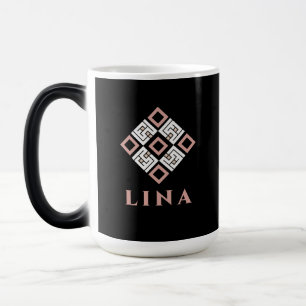 LINA Name Tasse   Modernes Kufisches Geometrisches