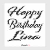Lina Name Vorname black Sticker Geburtstag (Blatt)