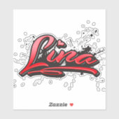 Lina red Heart Graffiti Aufkleber Sticker (Blatt)
