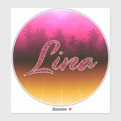 Lina Vorname Name golden pink Aufkleber Sticker (Blatt)