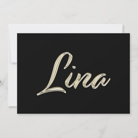 Lina white gold Handwriting Karte (Vorderseite)